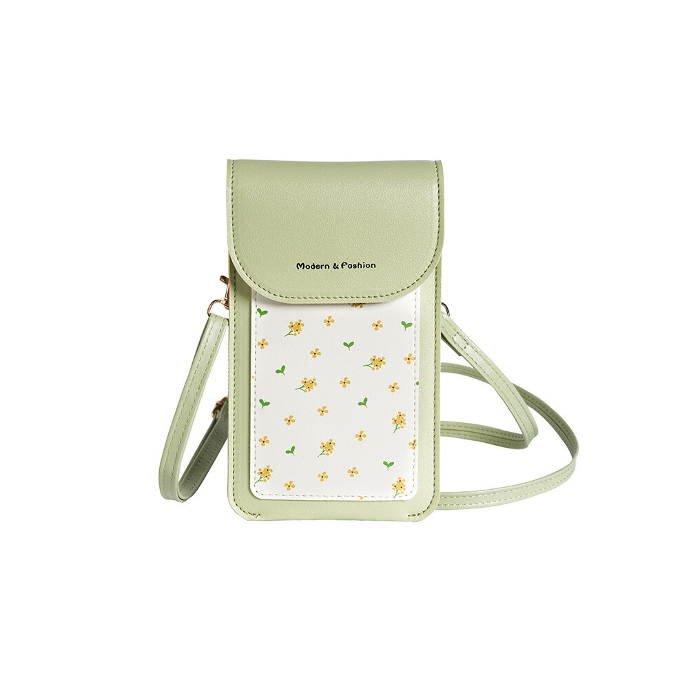 (Green) Touchscreen Phone Bag Womens Single Shoulder Slant Crossbody Mini Phone Bag