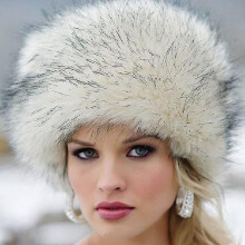 Ladies Fluffy Faux Fur Russian Hat Thick Puffy Ski Cap Winter Warmer Hat