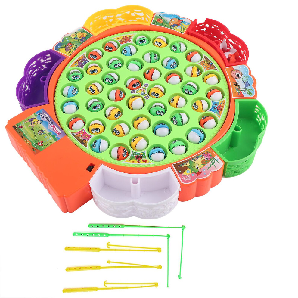 Fishing Game Toy Set With Rotating Board Fishing Plate Parent Child Interactive Toy Fishing Toys, Toy Tents, Desktop Interactive Toys