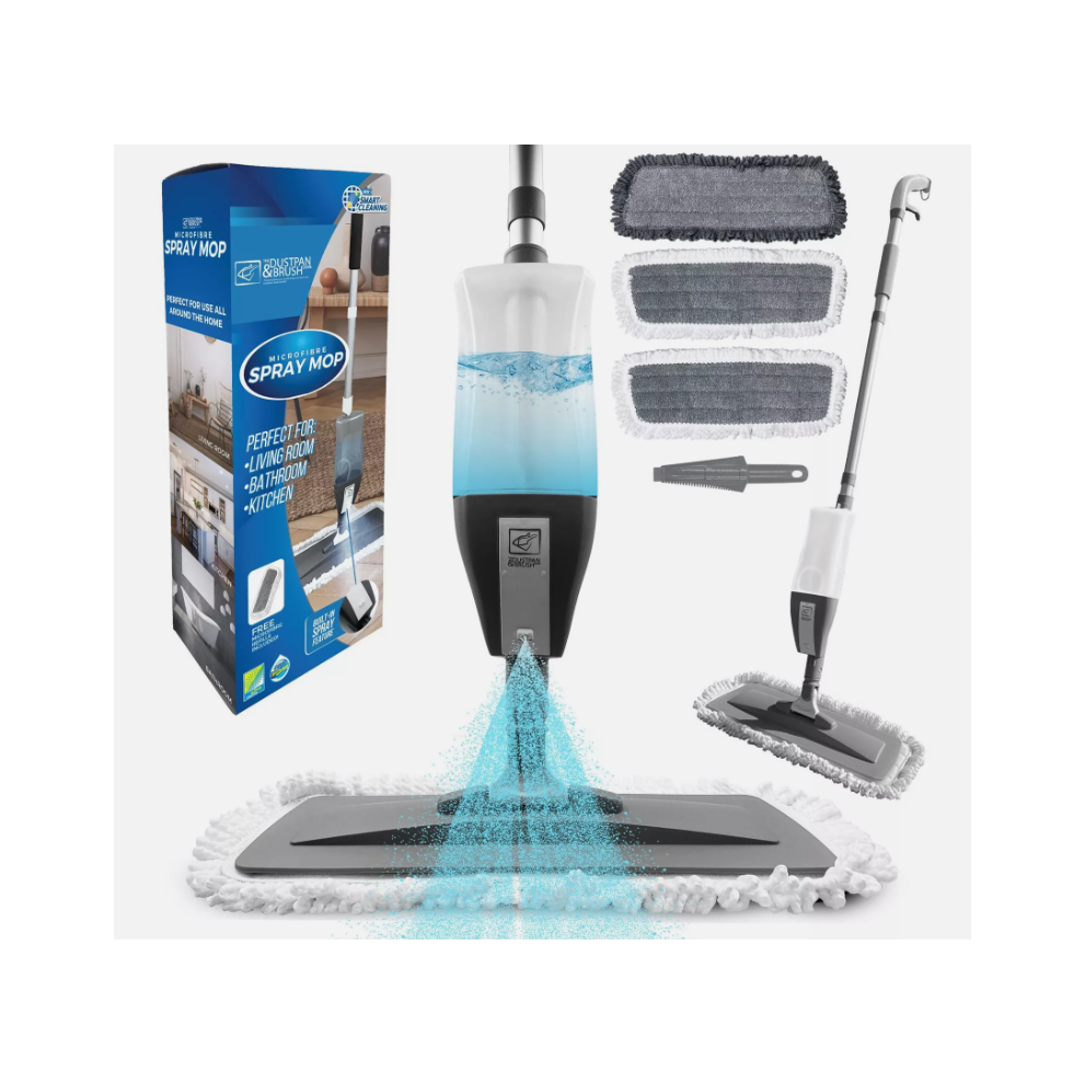 The Dustpan & Brush Store Spray Mop Floor Cleaner Water Spraying Replacement Pad Microfibre Head