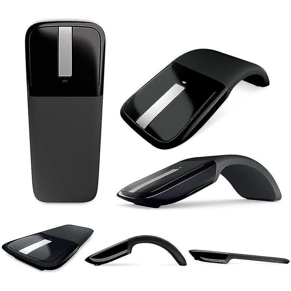 New Folding Mouse 2.4ghz Arc Touch Wireless Optical Touch Mouse With Usb Receiver For Laptop / Computer (black)-youxiu