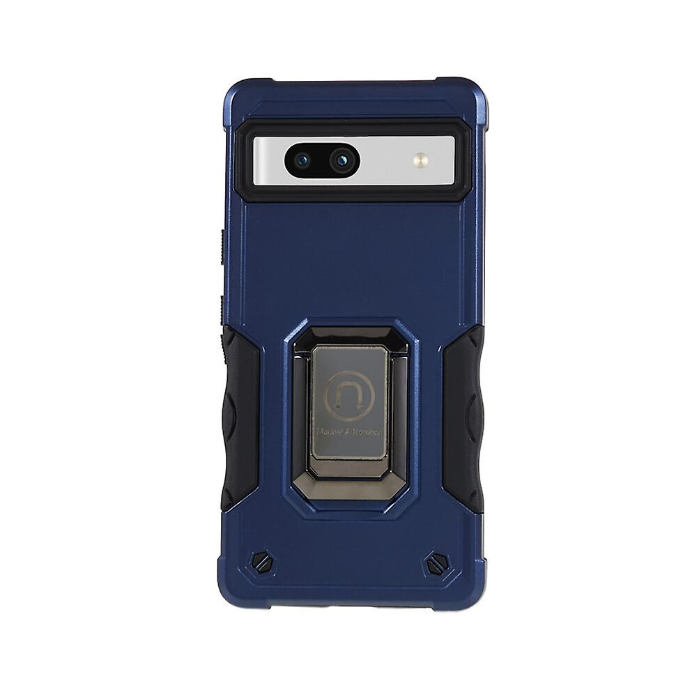 (Blue) For Google Pixel 7A Kickstand Phone Case Pc Tpu Drop-Proof Phone Cover Blue