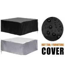 (BLACK, 240X240X25CM) Waterproof Square Hot Tub Cover Outdoor Spa Covers