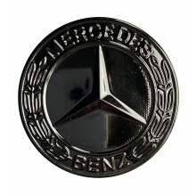 Gloss Black Mercedes Benz Bonnet Badge Emblem For B C E S Clk Amg Class 57mm