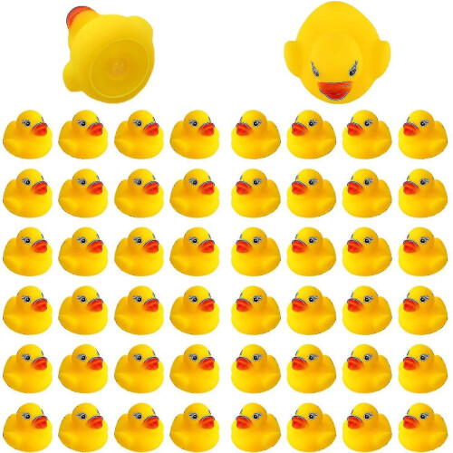 50pcs Rubber Ducky Bath Toy For Kids