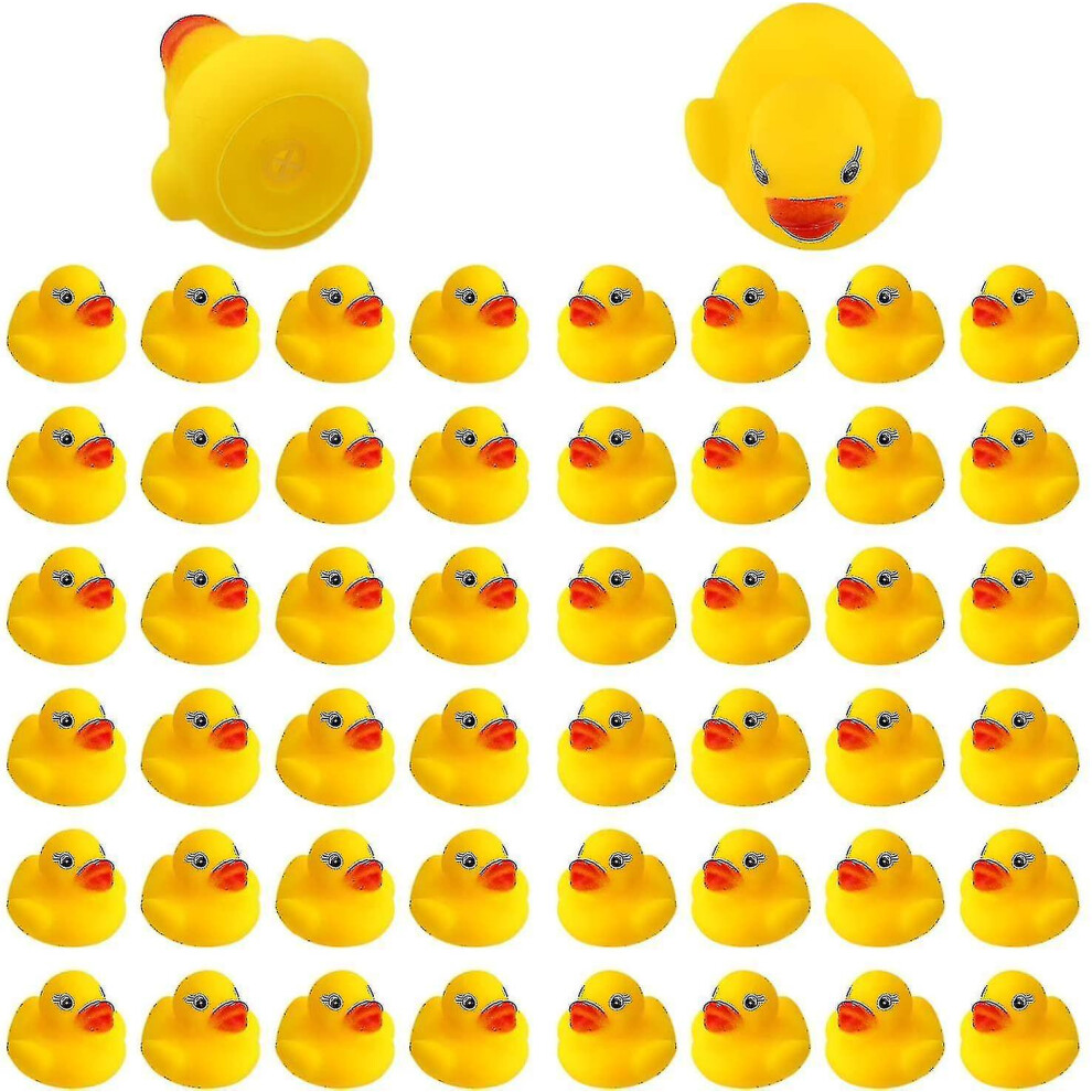 50pcs Rubber Ducky Bath Toy For Kids