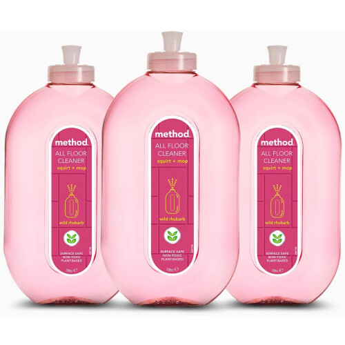 Method Floor Cleaner, Wild Rhubarb, 739 ml (Pack of 3)
