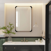 Industrial Style Wall Mirror For Living Room Bedroom 900x600mm