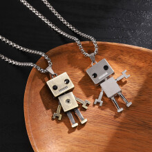 Street hipster hiphop robot influencer necklace