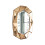 (Brown) Irregular Beveled Diamond Wall MirrorHanging Clock 3