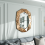 (Brown) Irregular Beveled Diamond Wall MirrorHanging Clock 4