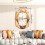 (Brown) Irregular Beveled Diamond Wall MirrorHanging Clock 5