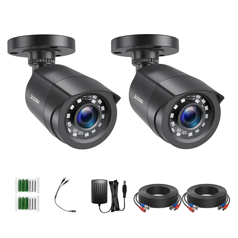 Zosi 2Pk 1080P Cctv Security Camera 2Mp 80Ft Ir Night Vision Outdoor 6941709238940