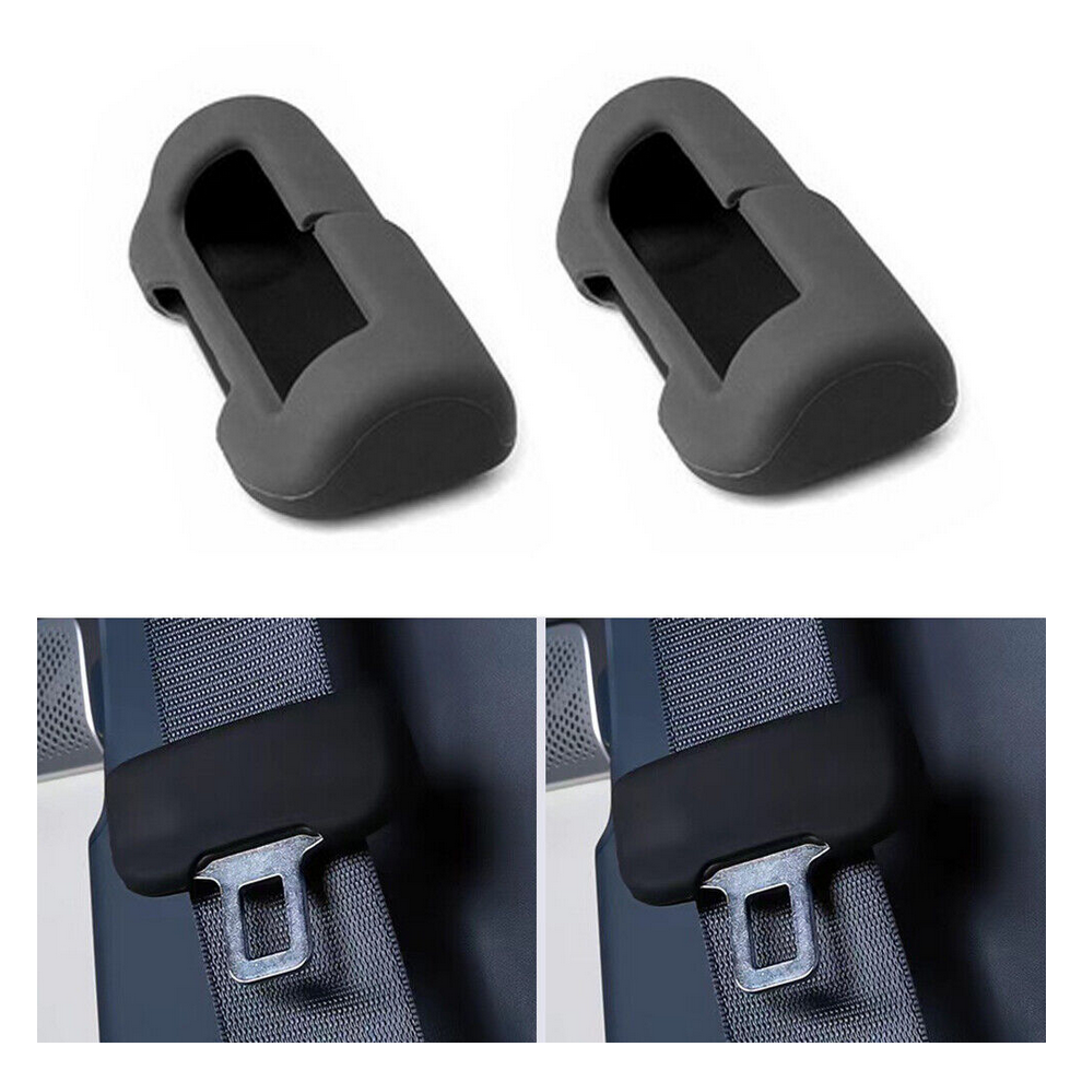 (-2Pcs) Tesla Model 3/Y Seat Belt Buckle Cover Silicone Black 4754135895500