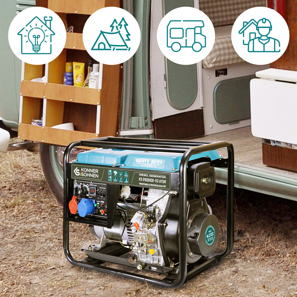Diesel Generator max 7500 W (400 V) / 6400 W (230 V) KS 9100HDE-1/3 ATSR