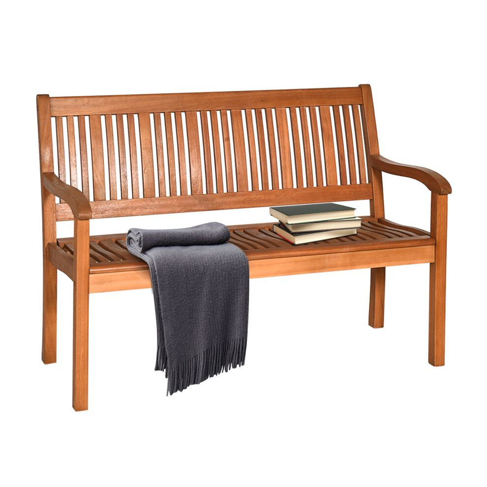 Casart Eucalyptus 2-Seater Bench Wooden Long Dining Bench W/ High Backrest Not,Specified