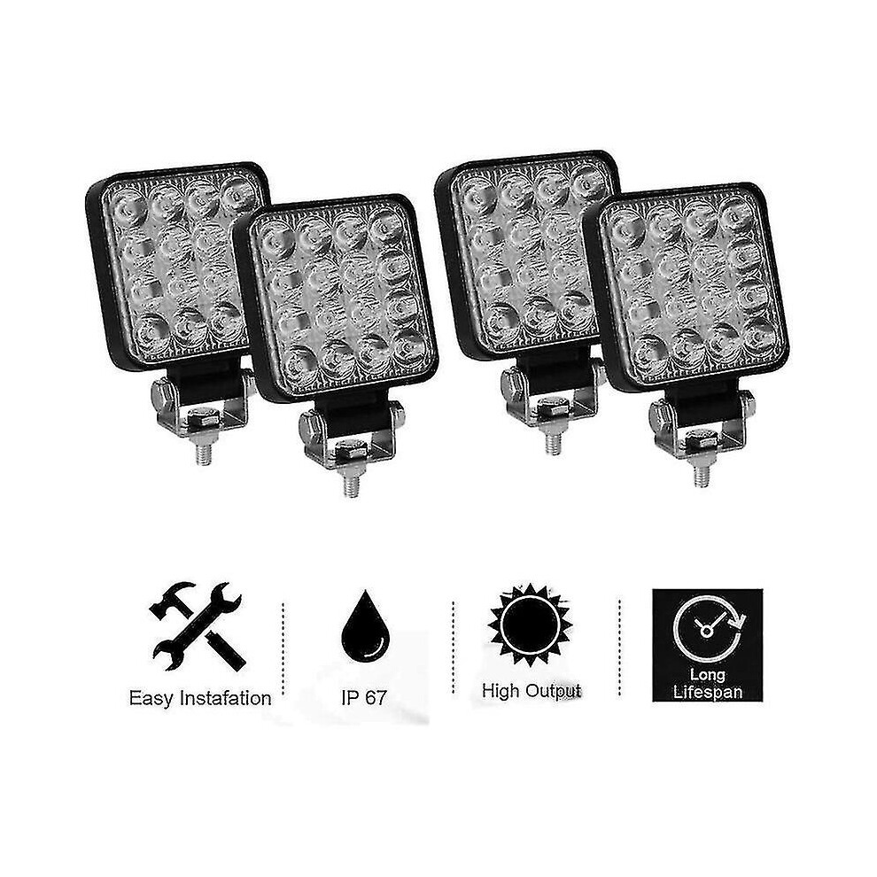 4Pcs Led Work 3Inch 48W Led Work Spot Fog S For Car Truck Utv Suv Offroad Tractor Boat Light 9171363318031
