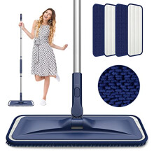 Microfibre Floor Mops for Cleaning Floors - BPAWA Flat Floor Mop Wet Dry Dust Mop for Hard Wood Laminate Vinyl Tile Wooden Wall Floor, Small Bathroom