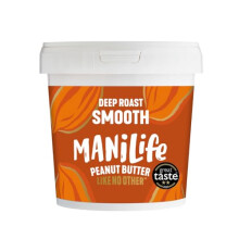 Manilife Peanut Butter Deep Roast Smooth ? All Natural, No Palm Oil, No Added Sugar, Vegan, Single Origin 900g (Pack of 1)