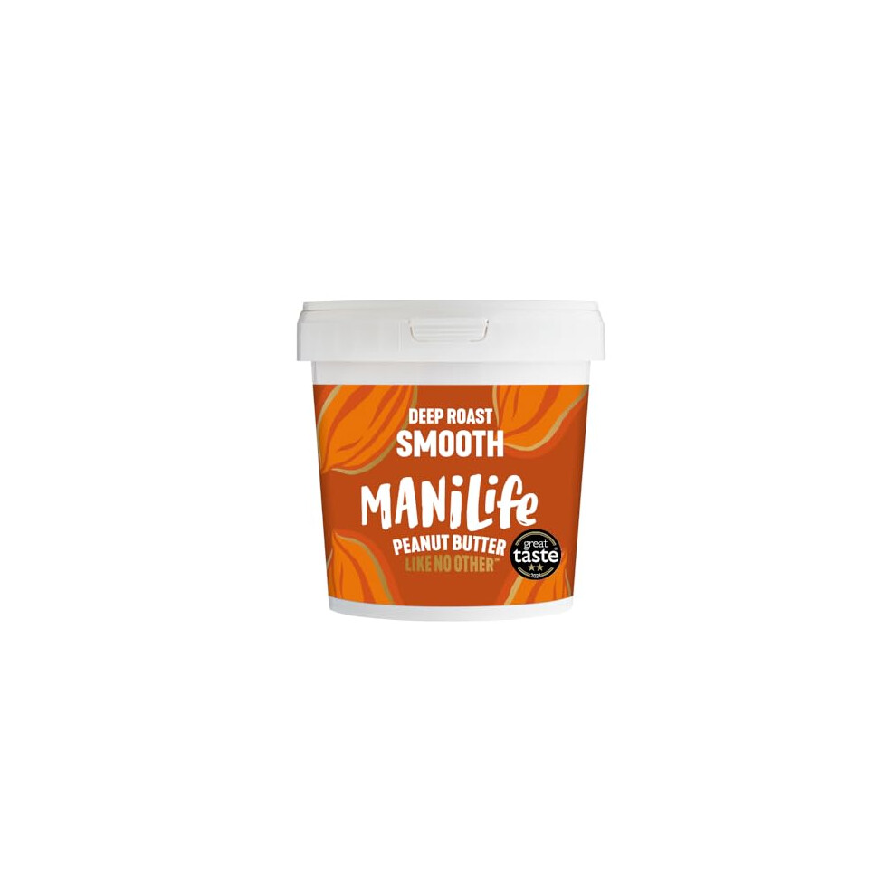 Manilife Peanut Butter Deep Roast Smooth ? All Natural, No Palm Oil, No Added Sugar, Vegan, Single Origin 900g (Pack of 1)