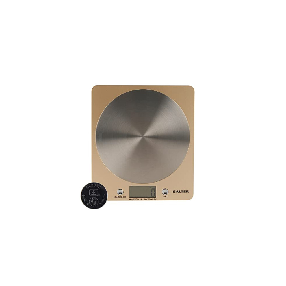 Salter 1036 OLFEU16 Olympus Digital Kitchen Scale - Electronic Cooking/Baking Scales, Food Weighing Scale with 5KG Capacity, Stainless Steel Platform,