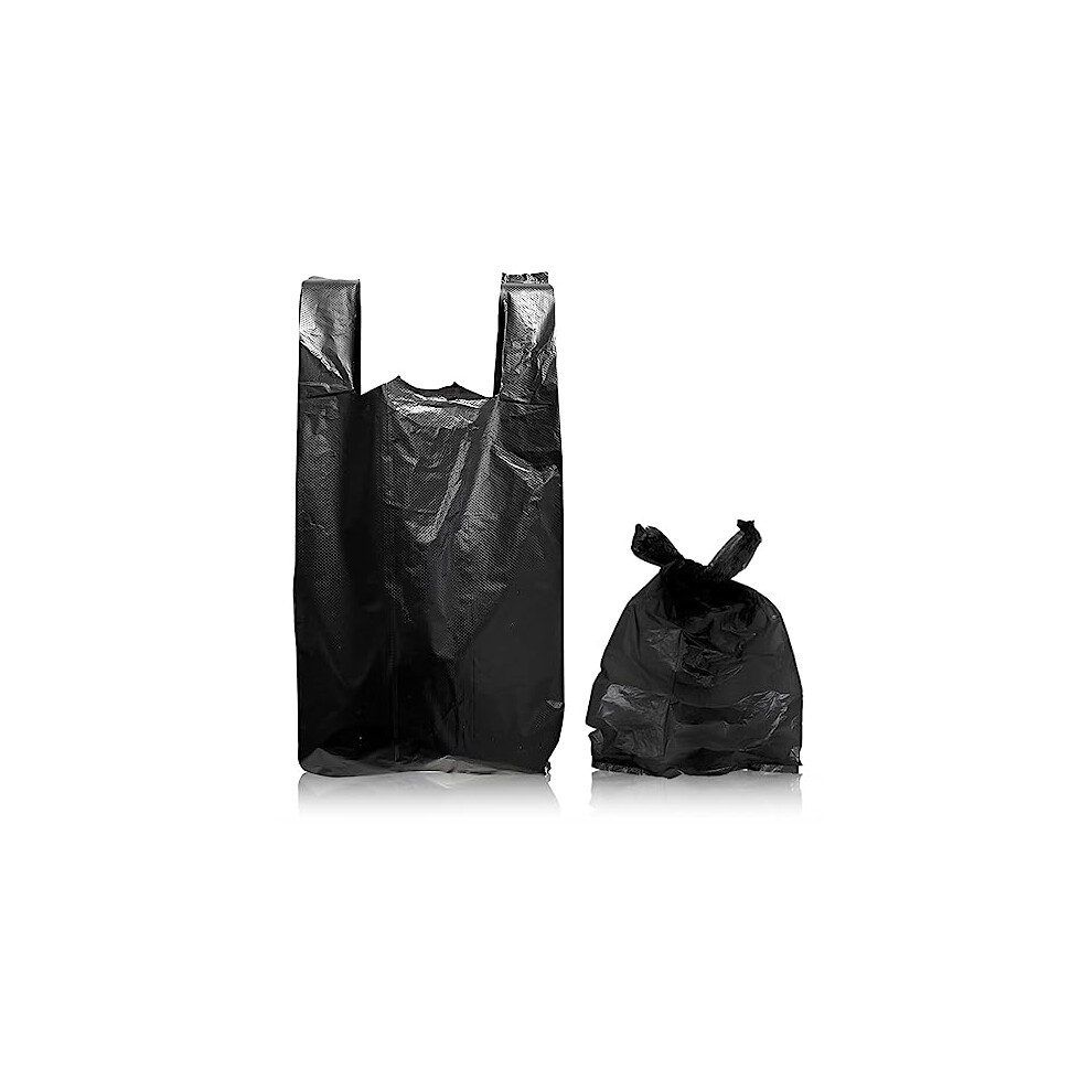 Pwgoods Black Large Adult Incontinence Nappy Disposal Bags | 200 Pack | 10% Thicker Nappy Sacks | Odor Free Sanitary Disposal Bags | Easy Tie Handles Nappy