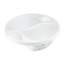 Vital Baby Perfectly Simple Top & Tail Bowl, Everyday Basic Top & Tail Bowl for Baby's Baths, 2 Seperate Areas for Top and Tail Sponges, Ergonomic