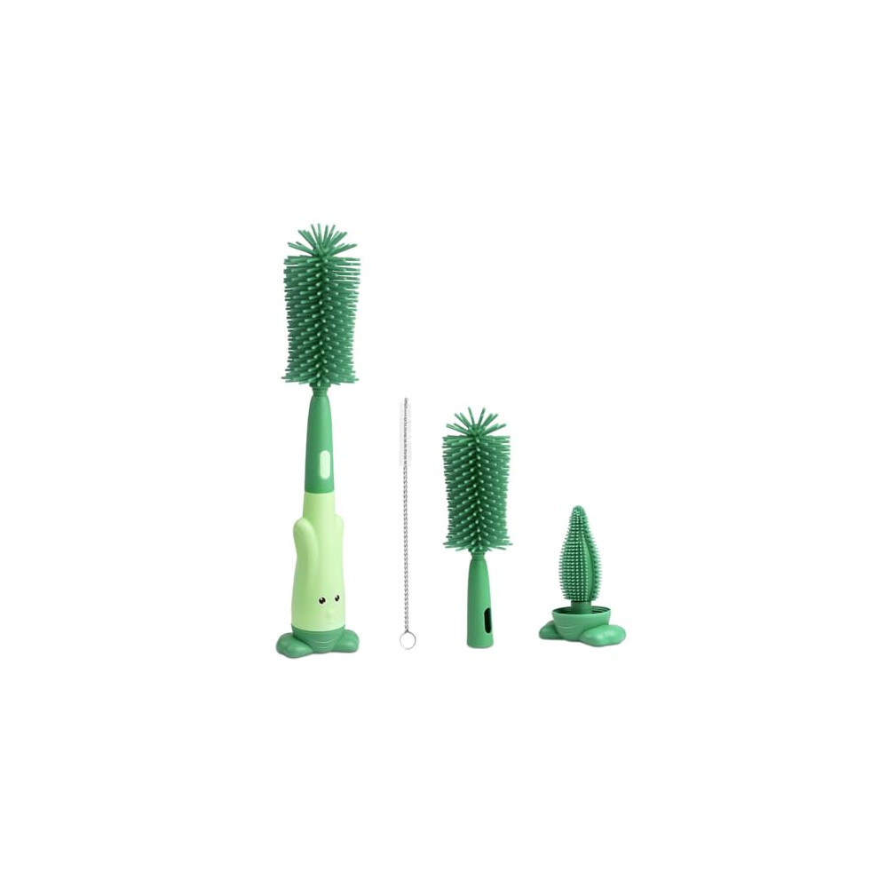 Vicloon Baby Bottle Brush, 3 In 1 Bottle And Teat Cleaning Brush, Silicone Bottle Cleaner Brush For Cleaning Water Bottles Baby Bottles Glass Cup