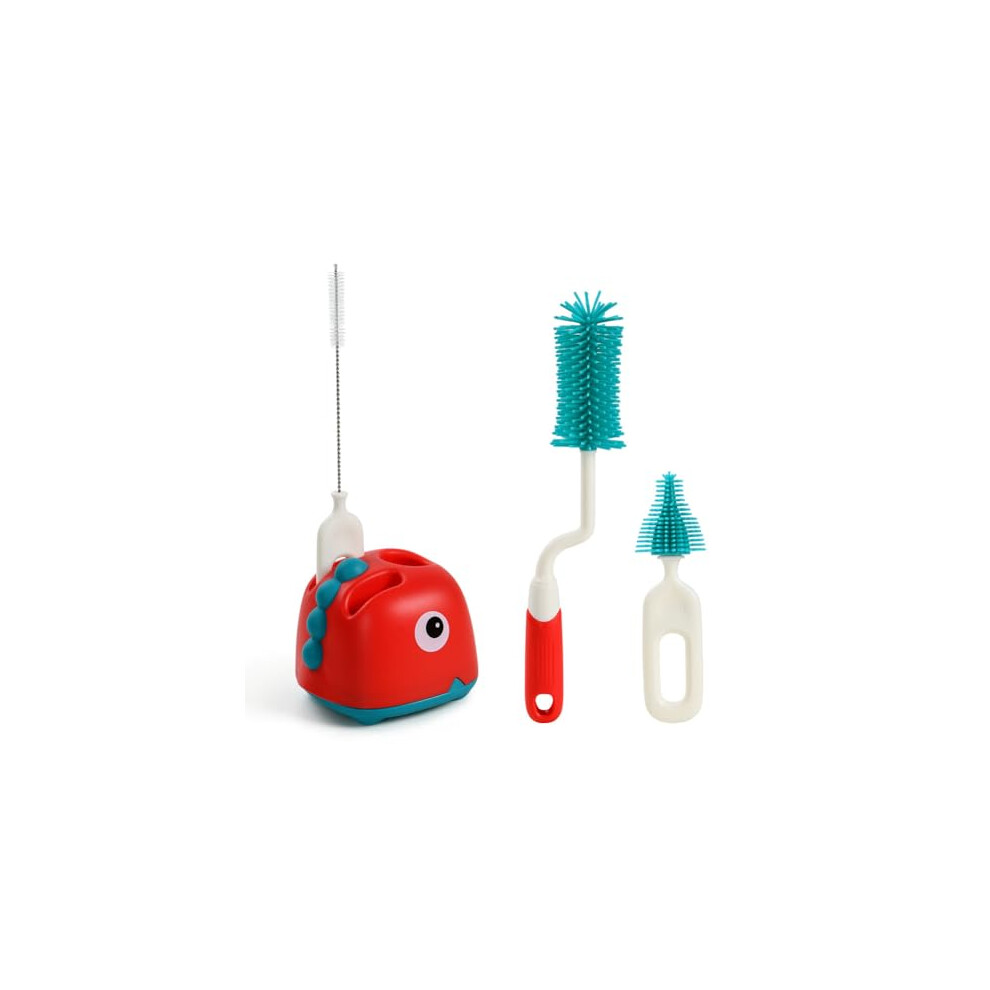 Vicloon Baby Bottle Brush, 4 In 1 Rotary Bottle And Teat Cleaning Brush, Silicone Bottle Cleaner Brush For Cleaning Water Bottles Baby Bottles Glass