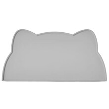 Cat Food Mat, Silicone Pet Feeding Mat Non Slip Dog Bowl Mat Waterproof Tray Cushion (Dark Grey)
