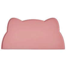 septillar Cat Food Mat, Silicone Pet Feeding Mat Non Slip Dog Bowl Mat Waterproof Tray Cushion (52x30 cm, Coral Pink)