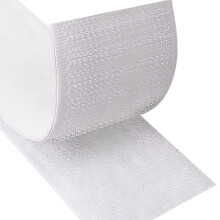 Blooven Hook and Loop Strip Tape 5 Meter Self Adhesive Sticky Back Fastening Tape 50mm Wide (50mm x 5m, White)