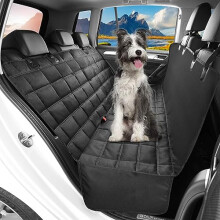 Hopidogie Dog Car Seat Cover 4-in-1, 100% Waterproof Dog Car Hammock for Car Back Seat, Scratchproof Nonslip Back Seat Cover for Dogs Machine Washable