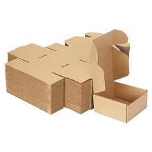 HORLIMER 50 Pack 4x4x2 Inch Small Cardboard Boxes for Posting (10.2x10.2x5.1cm), Brown Shipping Box for Mailing, Corrugated Packaging Boxes for Small