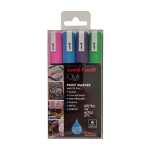 uni-ball PWE-5M Liquid Chalk Pens. Multi-Purpose Wipeable Coloured Markers for Blackboards, Chalkboards, Whiteboards, Glass, Mirrors, Plastic,
