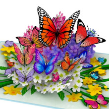 Hartensteler? Butterflies in Nature Pop Up Card - 3D Butterfly Card for Wife, Girlfriend & Mother (Birthday Card, Get Well, Thank You, Anniversary)