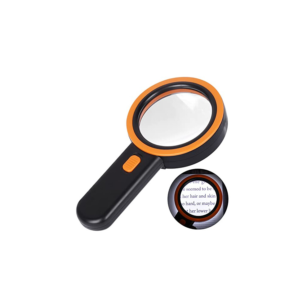 Aixpi Light Agnifying Glass With 30X Handheld Large Magnifying Glass 12 Led Illuminated Ed Magnifier For Macular Degeneration, Seniors Reading,