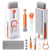 Alyvisun 11 in 1 Laptop Cleaning Kit, Multifunctional Keyboard Cleaner Brush with Keycap Puller for Tablet, Phones, PC, Orange