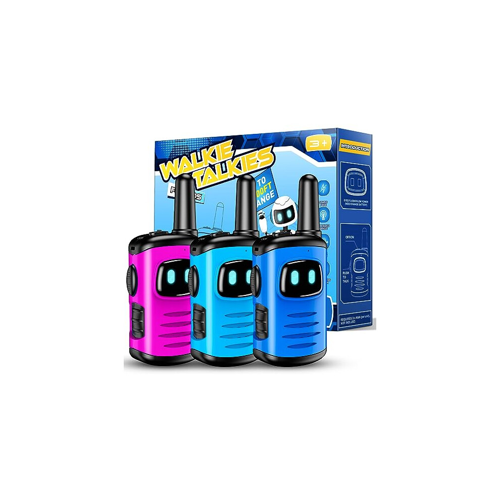 EUTOYZ Walkie Talkie 3 Packs, Toys for 3 4 5 6 Year Old Boy Girl Gift for 3-12 Year Olds Boys Toys Age 4-9 Walkie Talkie Kids Toys Age 5 6 7 Outdoor