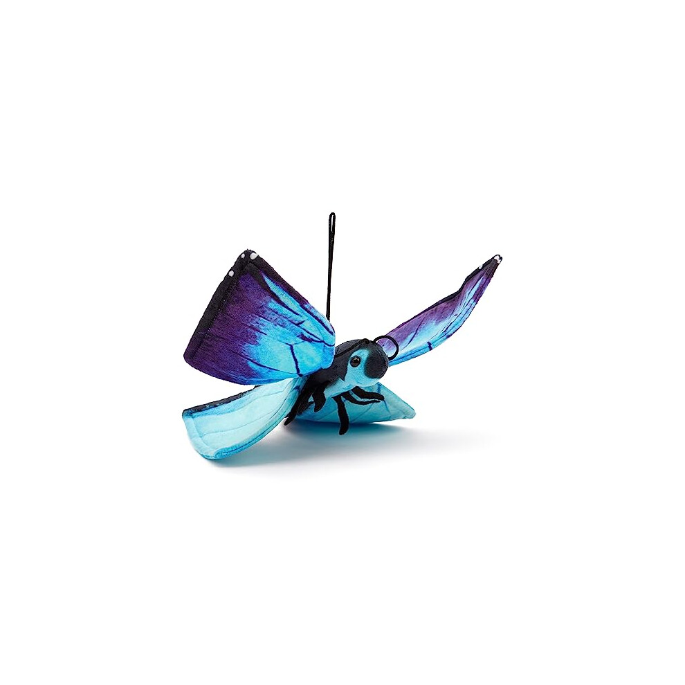 Zappi Co 100% Recycled Plush Morpho Butterfly Toy (28.5Cm Width) Stuffed Soft Cuddly Eco Friendly Animals Collection For New Born Child First Kid Blue