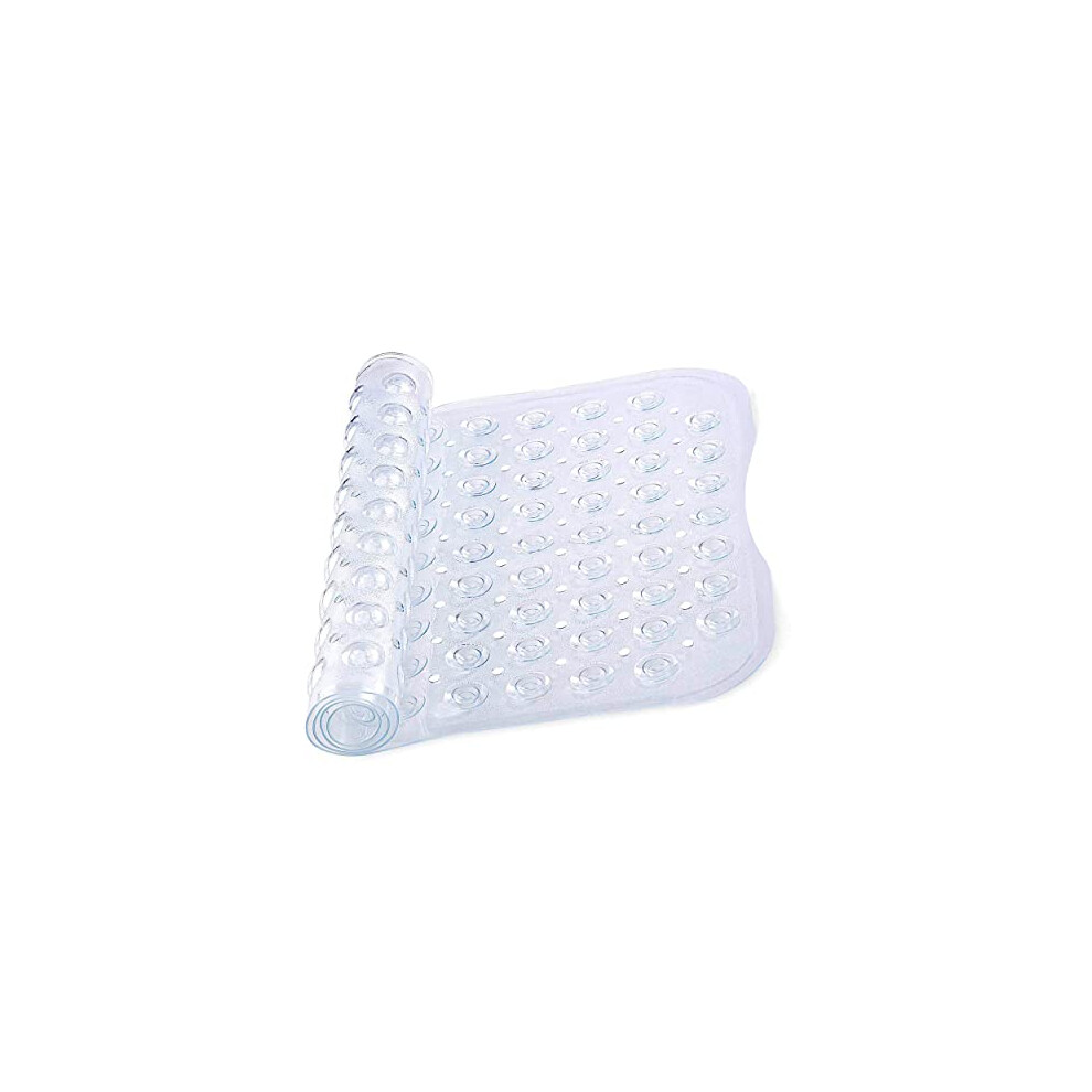 MOONLIGHT20015 Shower Bath Mat Non Slip Anti Mould & Mildew with Strong Suction Cups Grip and Drain Holes Soft Rubber Shower Mats - PVC Bathroom Mat