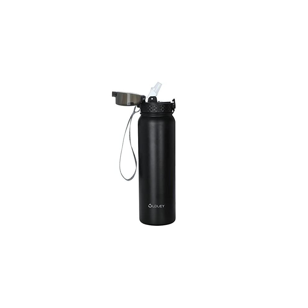 OLDLEY Stainless Steel Water Bottle with Straw 1L Vaccum Insulated Large Drink Flask Metal Water Bottles 1 Litre Leakproof Keep Drinks Hot Cold for