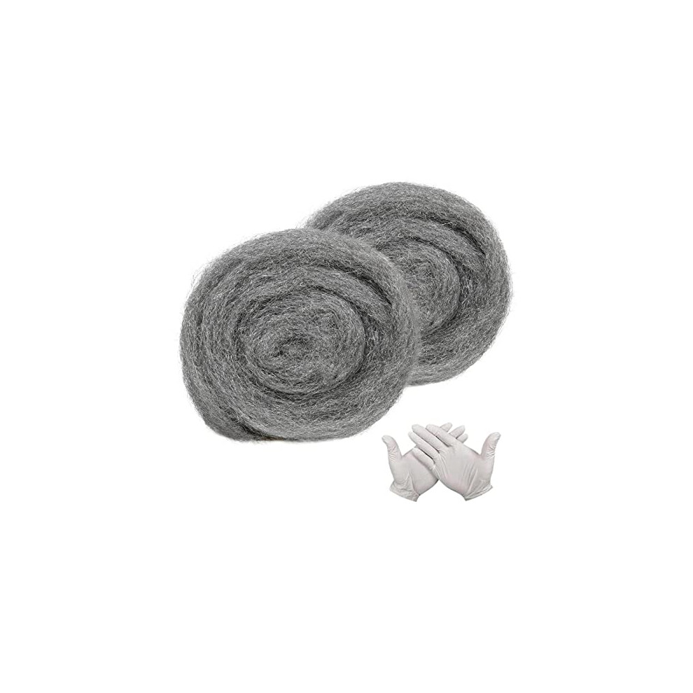 Steel Wool Mice - 2 Pack 0000 Rodent Control Gaps Blocker Stainless Coarse Wire Wool Fill Fabric DIY Kit, Easy to Use Stop Rats and Mice Insect Pest,