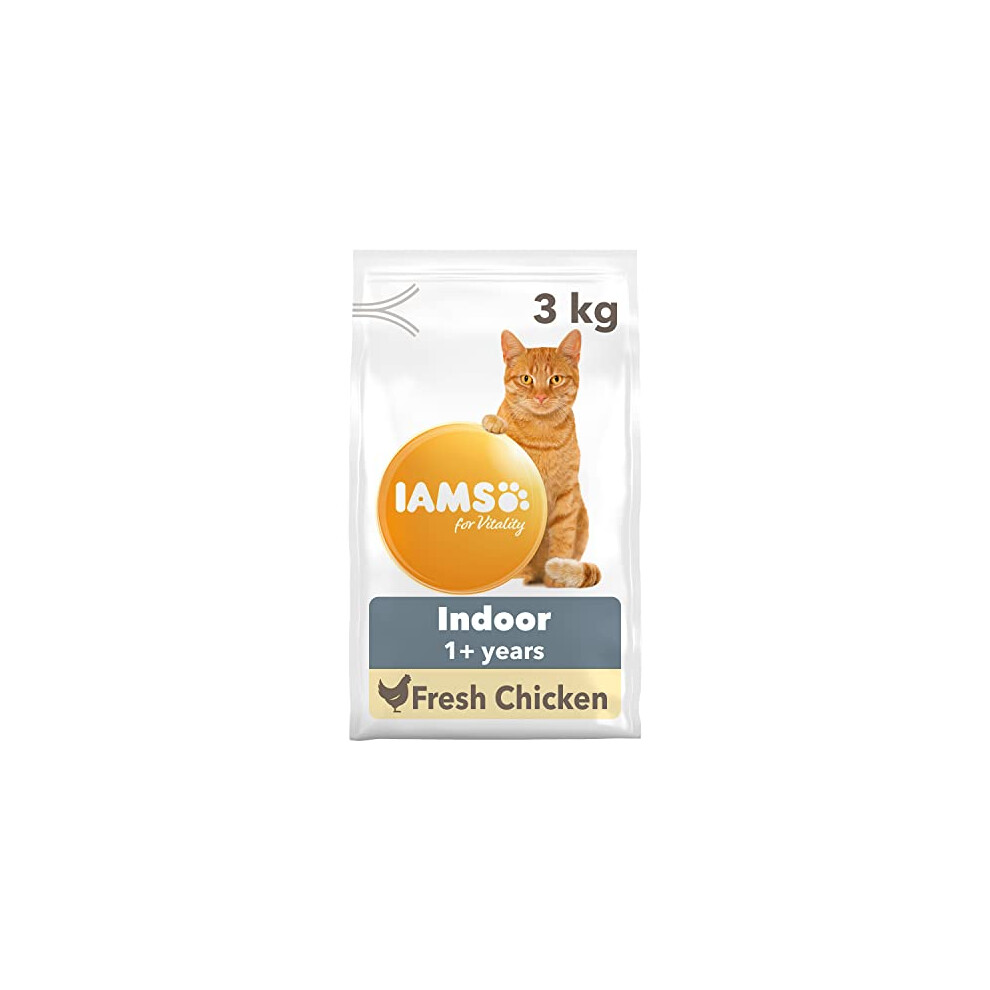 IAMS Indoor Complete Dry Cat Food for Adult and Senior Cats with Chicken 3 kg