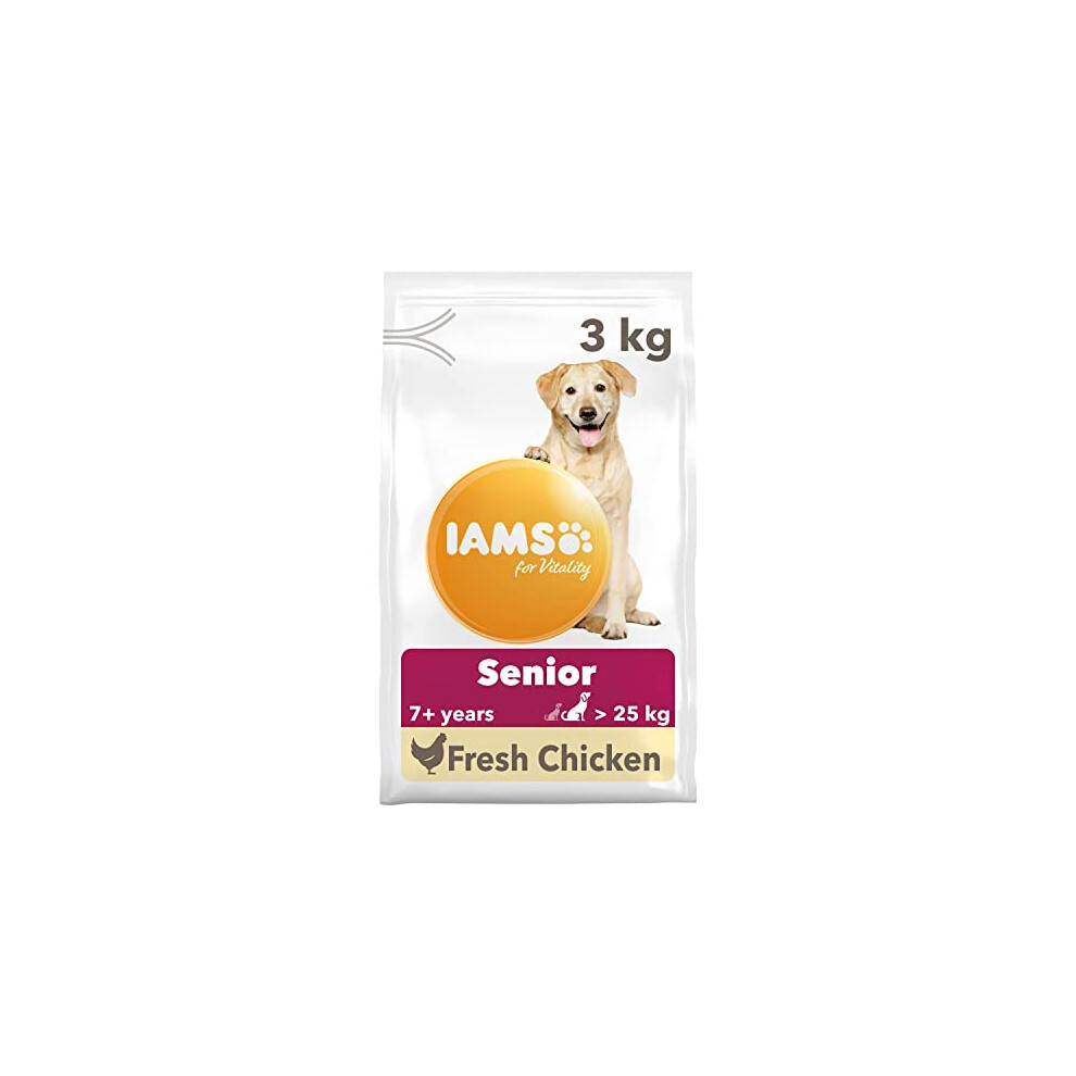 IAMS Complete Dry Dog Food for Senior 7+ Large Breeds with Chicken 3 kg