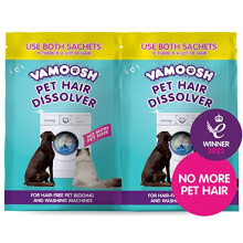 Vamoosh Pet Hair Dissolver- Pet Hair Remover for Washing Machines, 2x100g, Removes Odour Dissolves Dog, Cat, Animal Fur, Cleans Pet Bedding in Washing