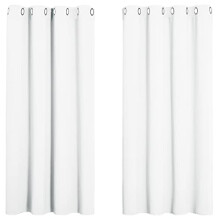 PONY DANCE White Blackout Curtains - Short Thermal Curtains Eyelet for Living Room Soft Small Window Kitchen Drapes, 46 x 54 inch, 2 Panels, Pure