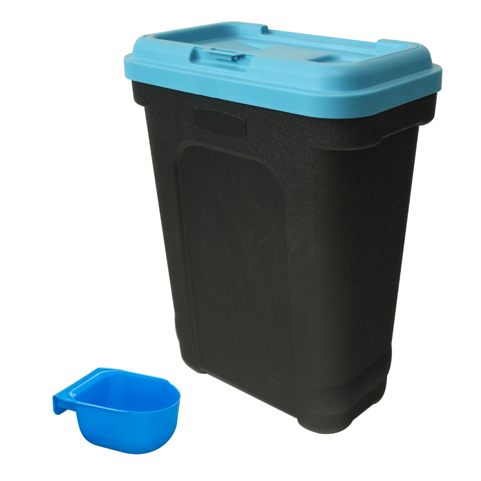 KCT Dry Pet Food Storage Container with Integrated Scoop 30 Litre/ 15kg - Blue