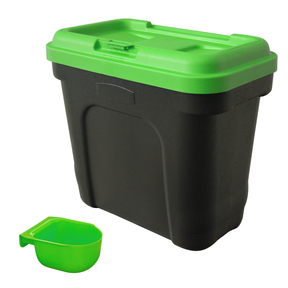 KCT Dry Pet Food Storage Container with Integrated Scoop 15 Litre / 7kg- Green