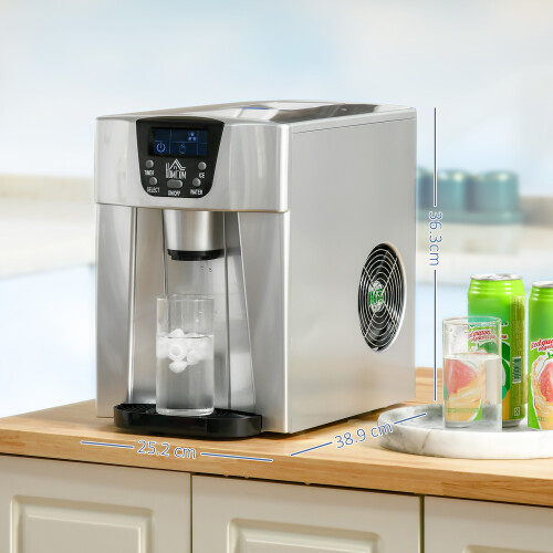 Homcom HOMCOM Ice Maker Machine and Water Dispenser 9 Ice Cubes Ready in 6-10 Mins 1